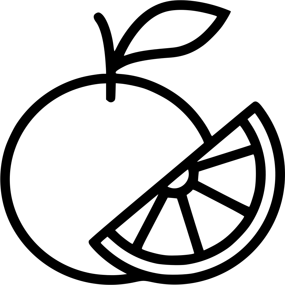 Orange Citrus Lime Lemon - Black And White Orange Clip Art, HD Png Download PNG image with a transparent background, free high-resolution download