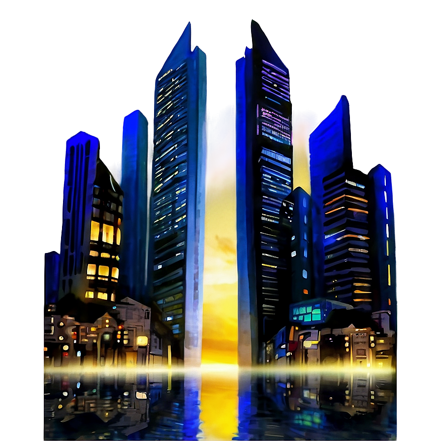 City At Twilight Png 05032024