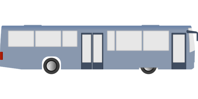 City Bus Side View Graphic PNG with transparent background