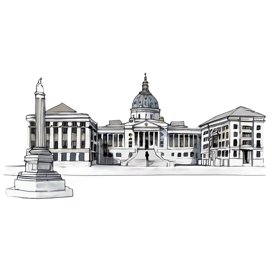 City Hall Landmark Sketch Png Nxw