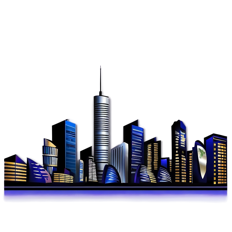 City Skyline PNG vds PNG with transparent background
