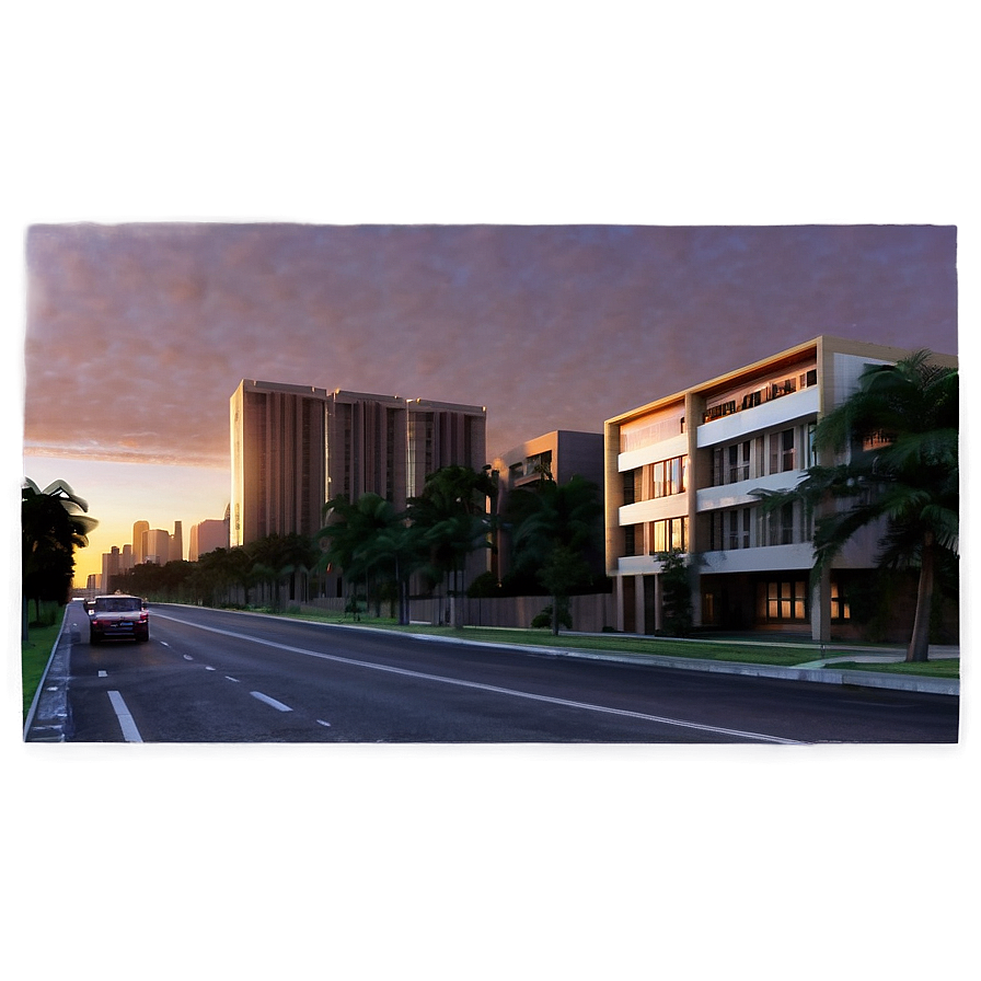 City Street At Dawn Png Rcg