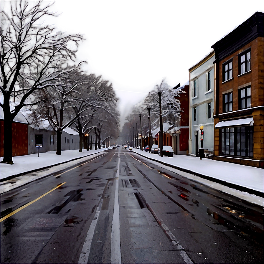 City Street With Snowfall Png Jhu13