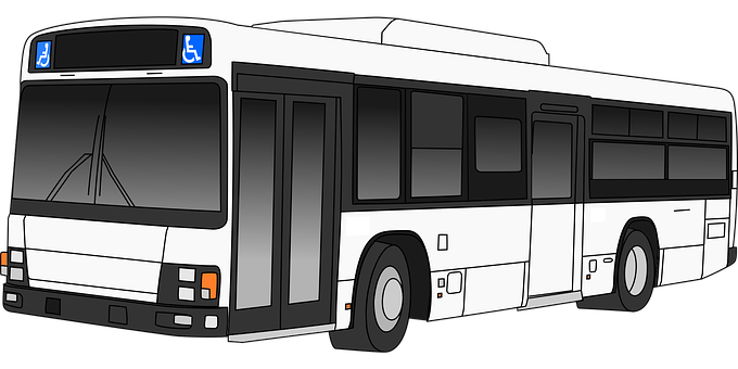 City Transit Bus Illustration PNG with transparent background