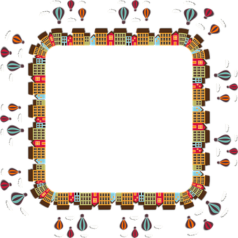 Cityscape Frame Design PNG with transparent background