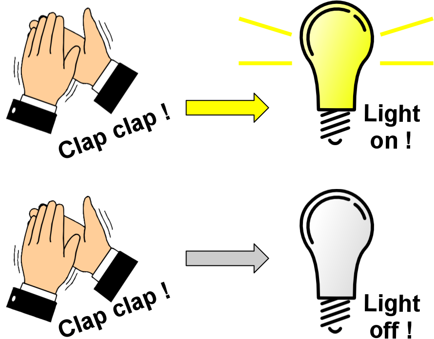 Clap Activated Light Control Illustration PNG with transparent background
