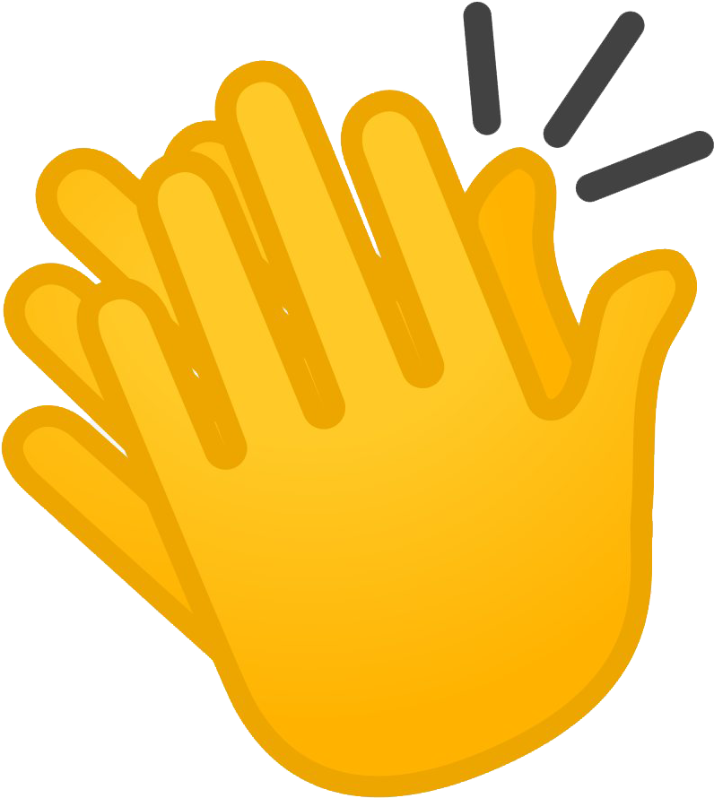 Clapping Hand Emoji Illustration PNG with transparent background