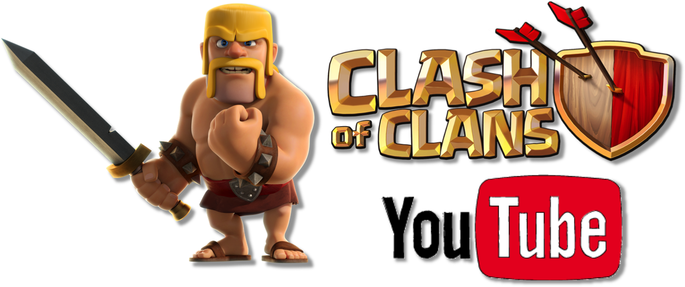 Clash_of_ Clans_ Logo_with_ Character_and_ You Tube_ Icon