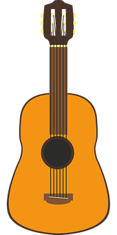Classic Acoustic Guitar Illustration PNG with transparent background