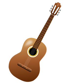 Classic Acoustic Guitar Illustration PNG with transparent background