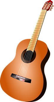 Classic Acoustic Guitar PNG with transparent background