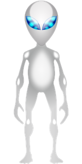 Classic Alien Figure PNG with transparent background