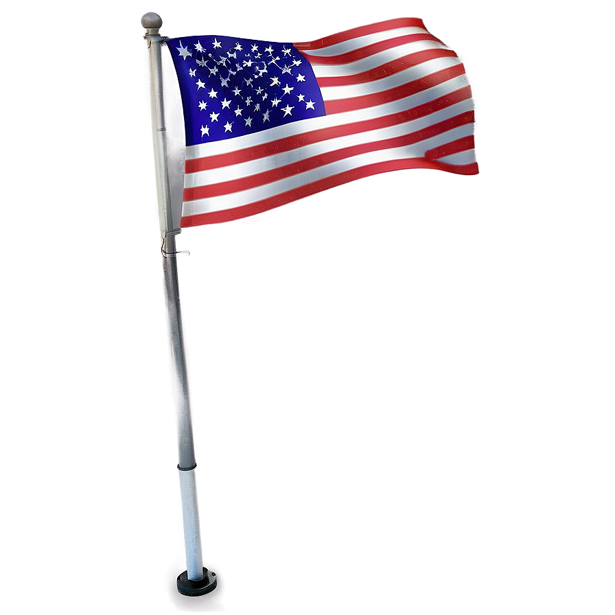 Classic American Flag On Pole Png 33