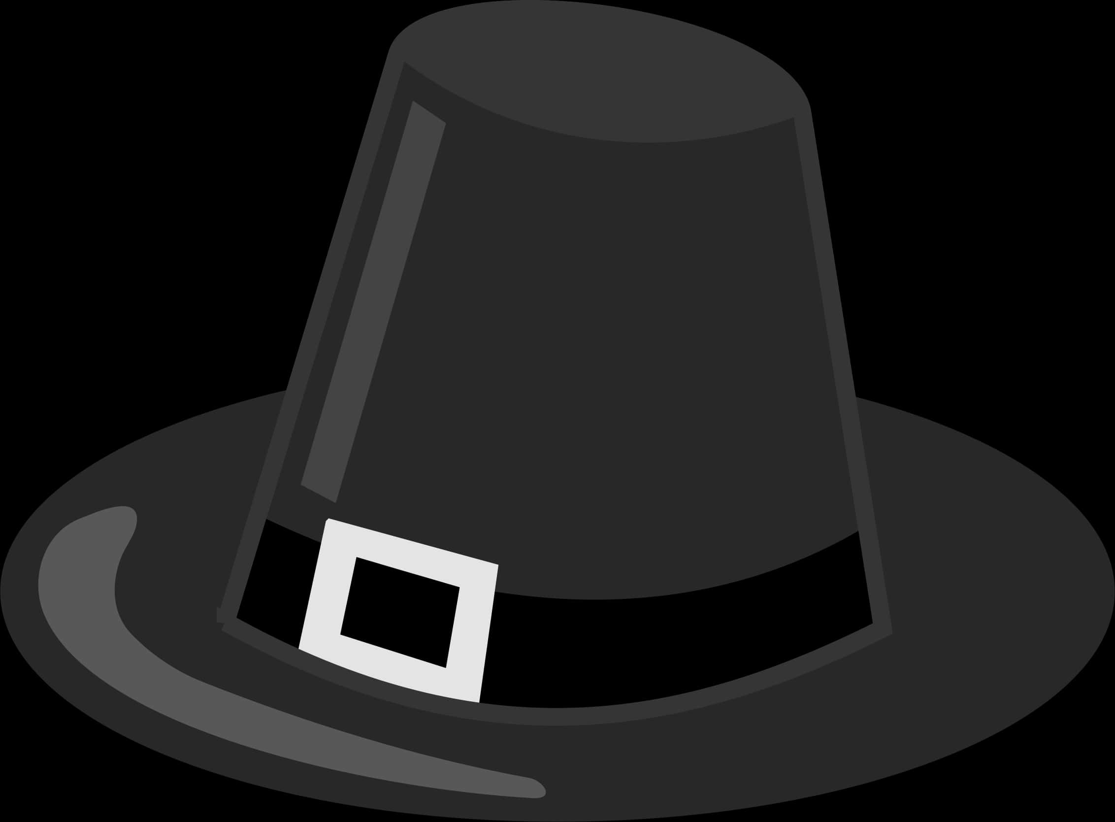 Classic Black Fedora Hat PNG with transparent background