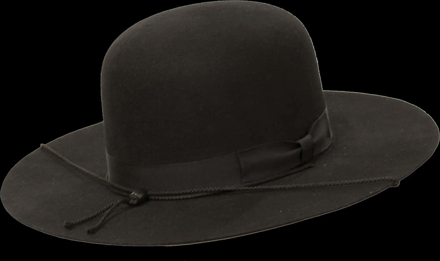 Classic Black Fedora Hat PNG with transparent background