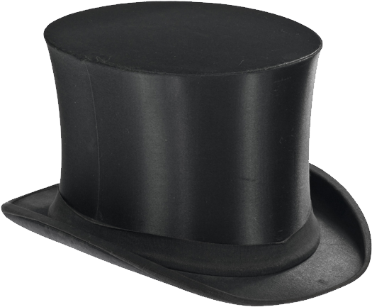 Classic Black Top Hat PNG with transparent background