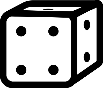 Classic Blackand White Dice PNG with transparent background