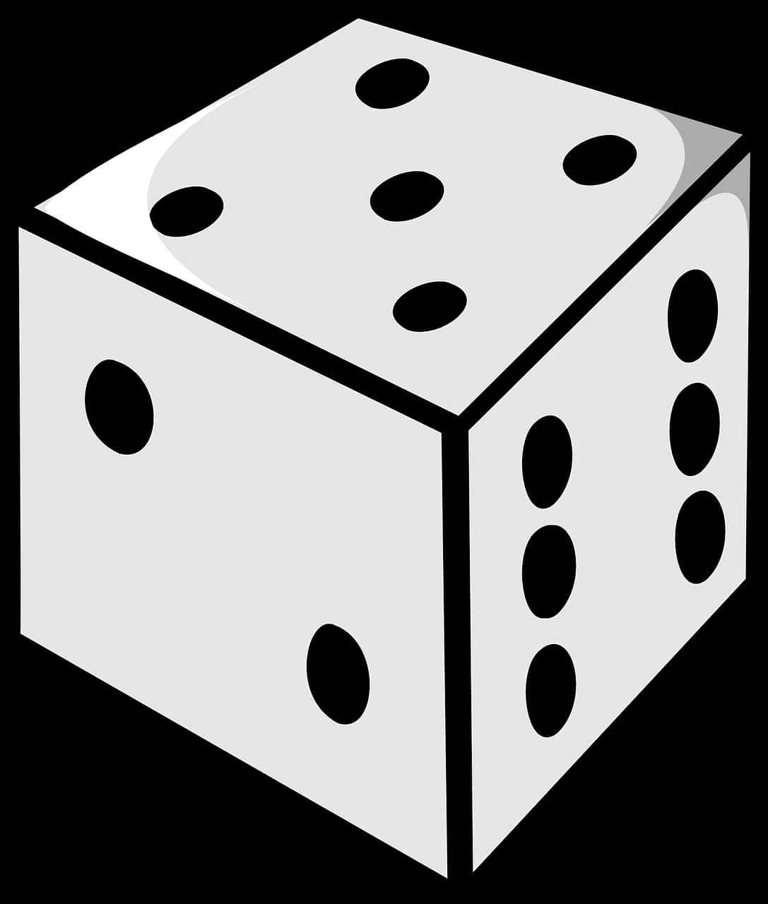 Classic Blackand White Dice Illustration PNG image with a transparent background, free high-resolution download