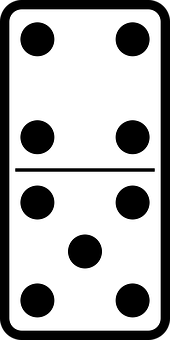Classic Blackand White Domino Tile PNG with transparent background