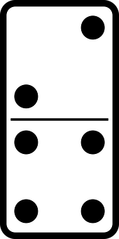 Classic Blackand White Domino Tile PNG with transparent background