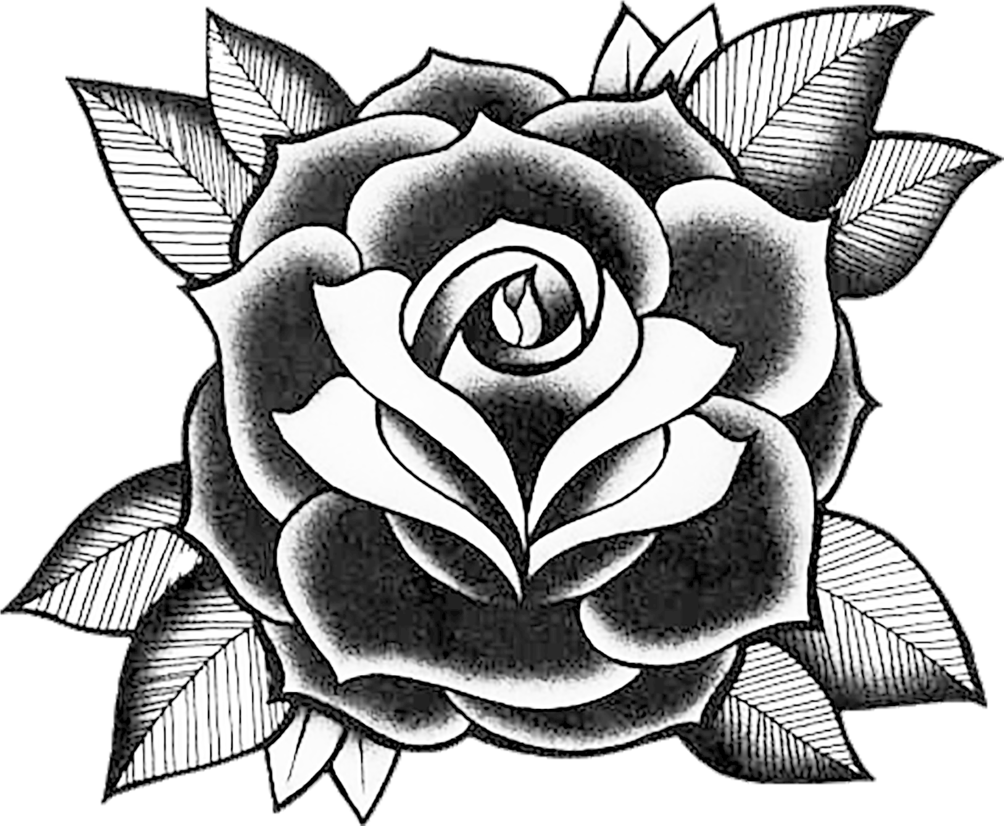 Old School Tattoo Rose Design, HD Png Download PNG with transparent background
