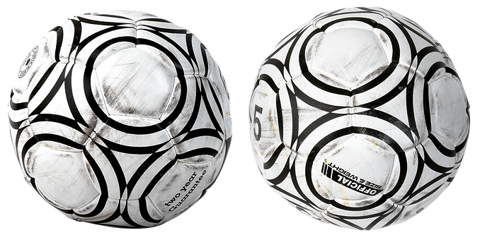 Classic Blackand White Soccer Balls PNG with transparent background