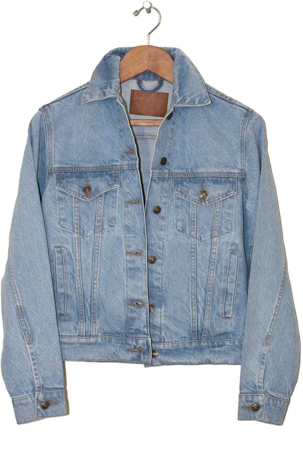 Classic Blue Denim Jacket PNG with transparent background