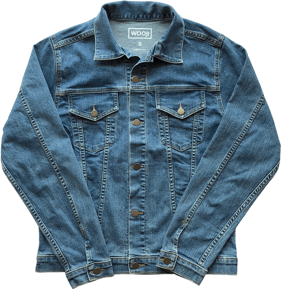 Classic Blue Denim Jacket PNG with transparent background