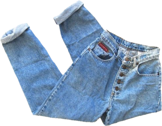 Classic Blue Jeans Laid Flat