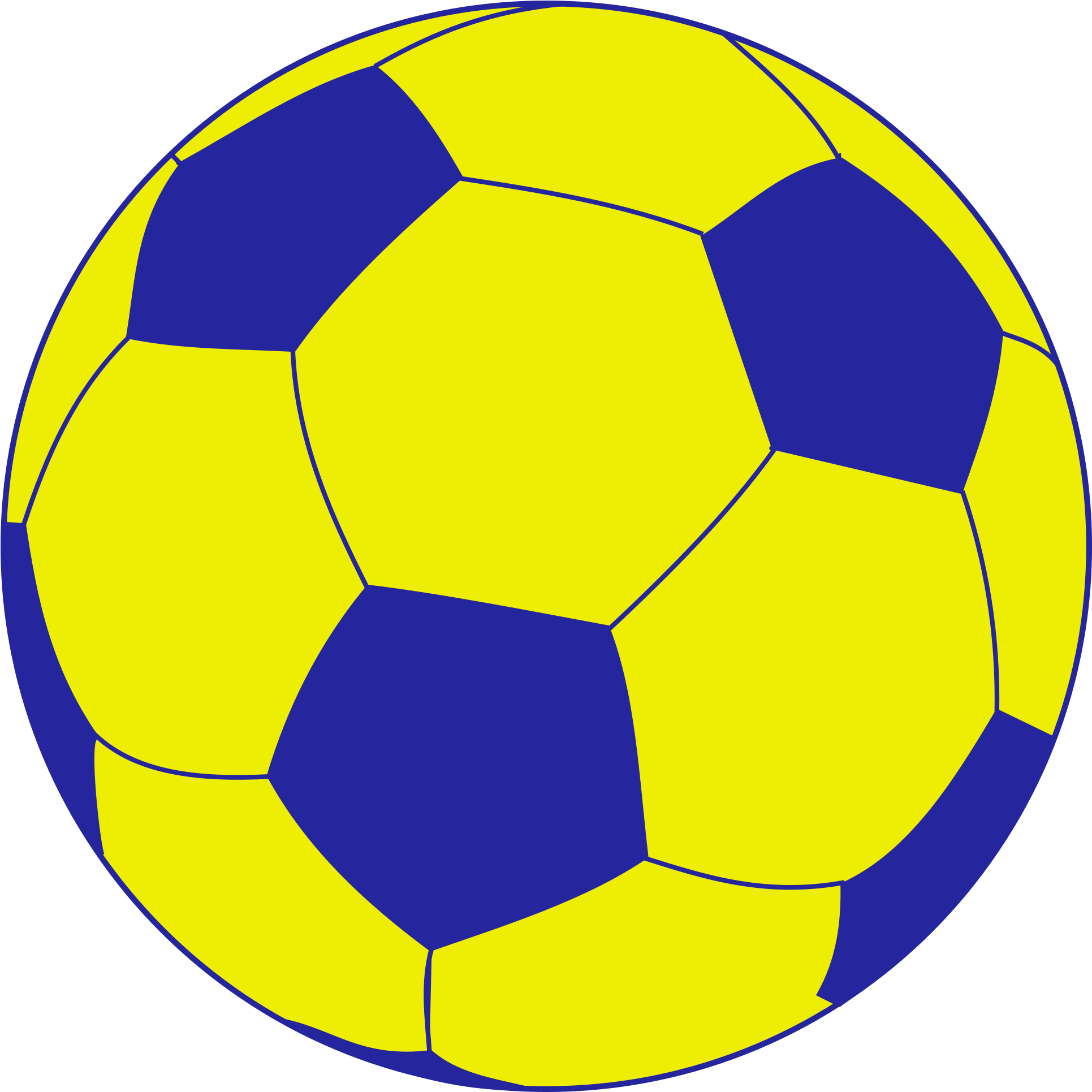 Classic Blueand Yellow Soccer Ball