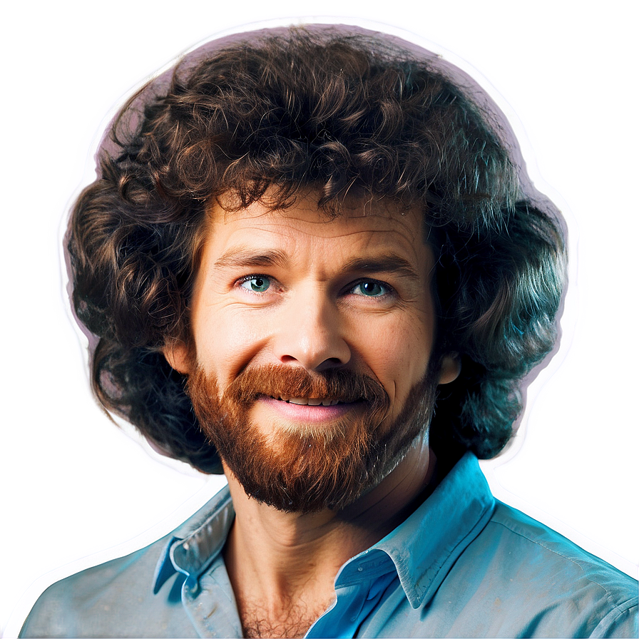 Classic Bob Ross Perm Hair Png Als62