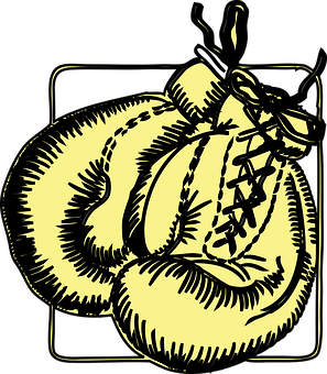 Classic Boxing Gloves Illustration PNG with transparent background