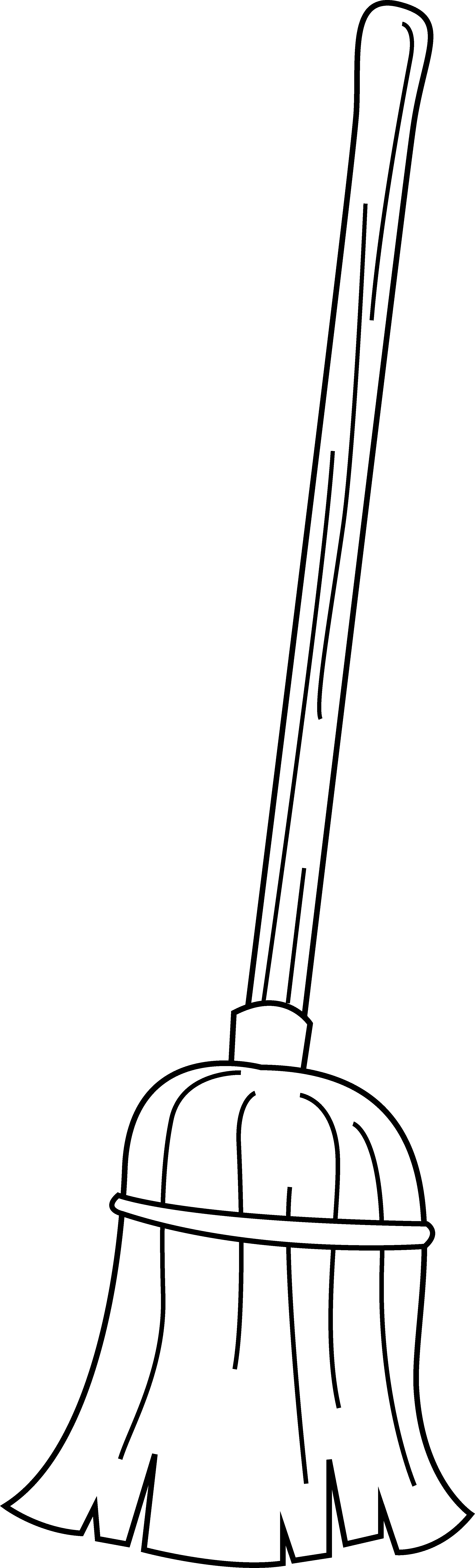 Broom Clipart Colouring Page - Broom Black And White Png, Transparent Png PNG with transparent background