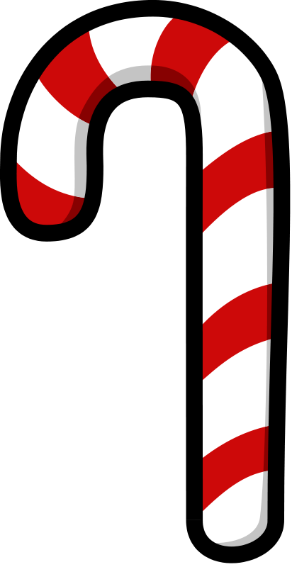 Classic Candy Cane Graphic PNG with transparent background