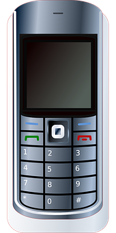 Classic Cellphone Vector Illustration PNG with transparent background