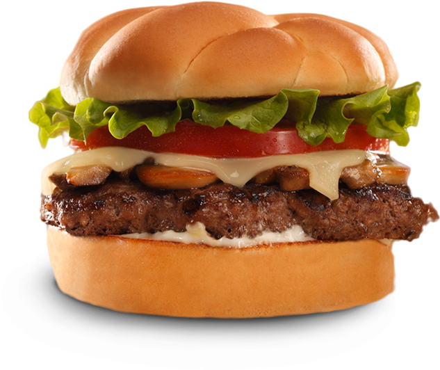 Burger Transparent Background - Backyard Burger Mushroom Swiss Burger PNG with transparent background