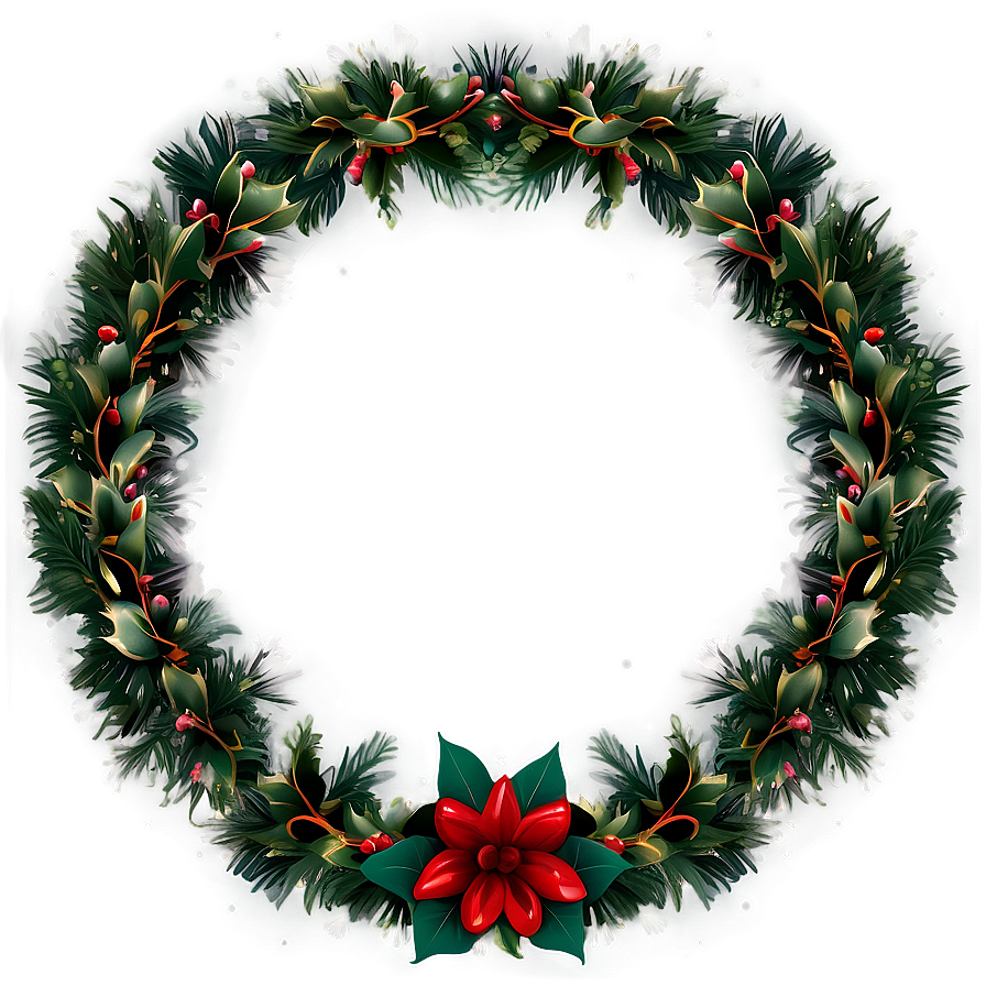 Classic Christmas Wreath Png 20