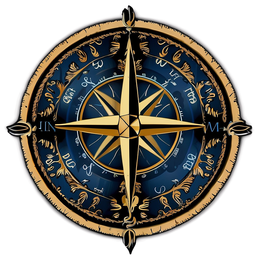 Classic Compass Rose Representation Png Art55