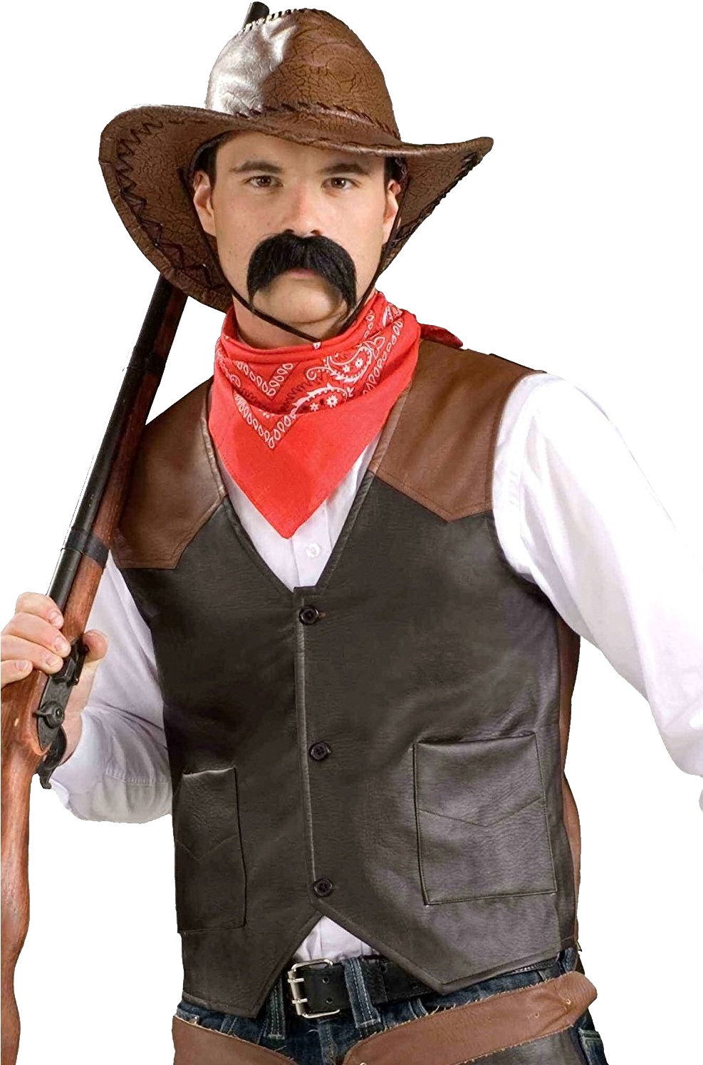 Classic Cowboy Posewith Rifle PNG with transparent background