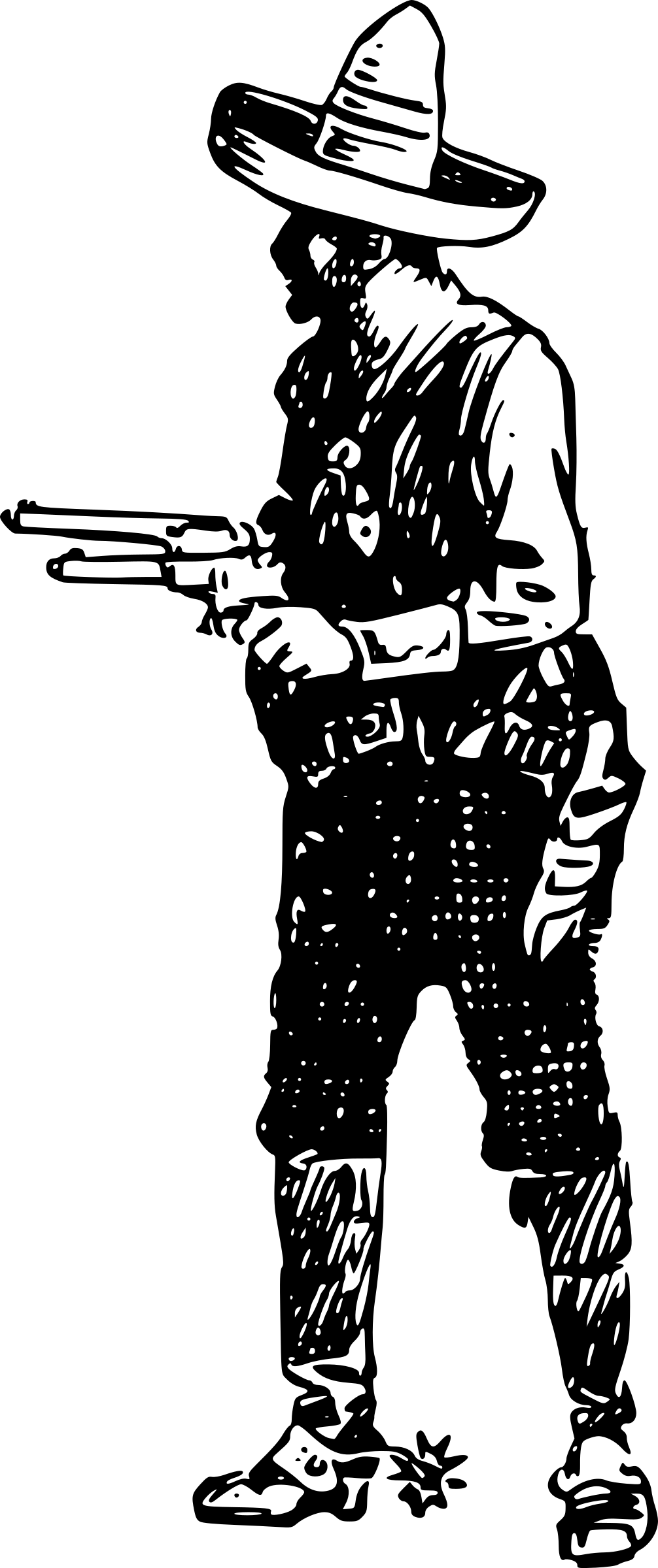 Classic Cowboy Silhouette PNG with transparent background