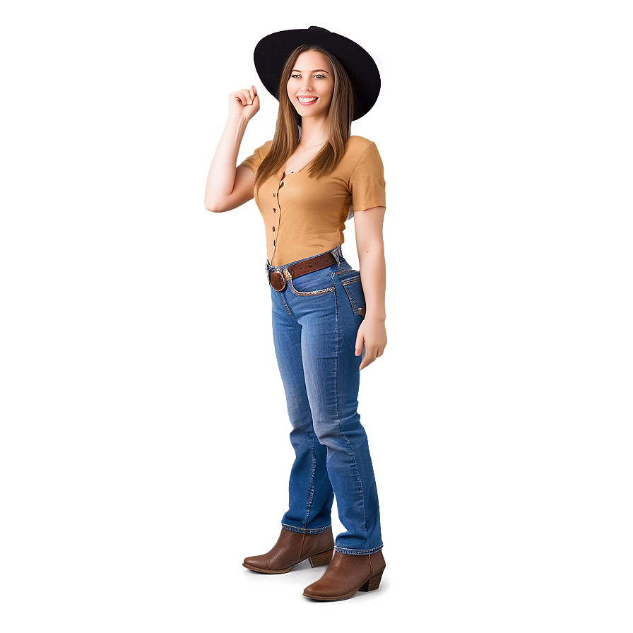 Classic Cowgirl Pose Png Ecx62