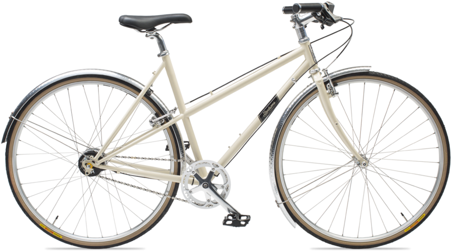 Classic Cream City Bike PNG image with a transparent background, free high-resolution download