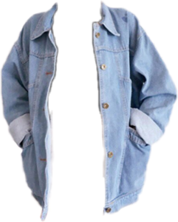 Classic Denim Jacket Floating PNG with transparent background