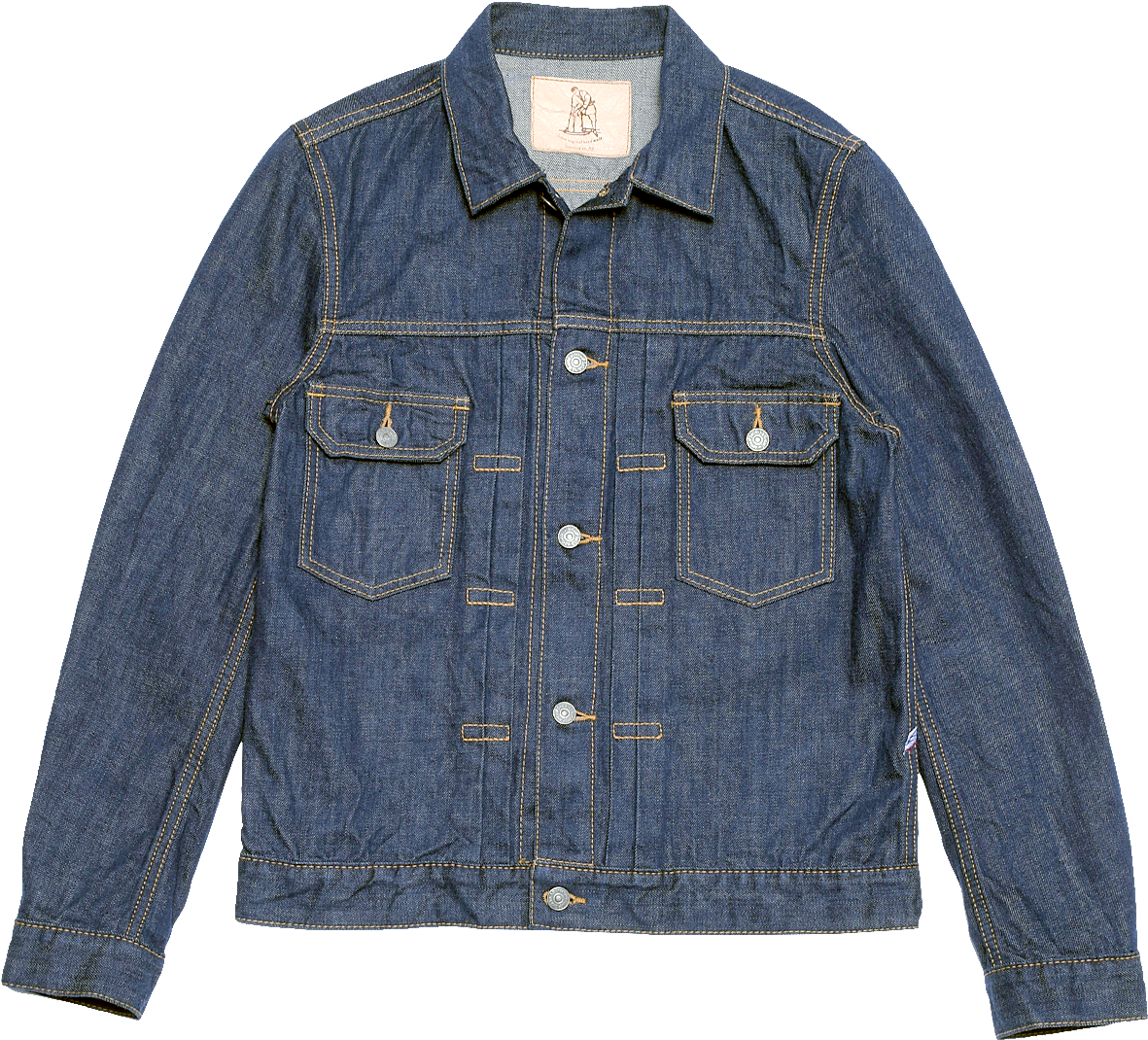 Classic Denim Jacket Front View PNG with transparent background