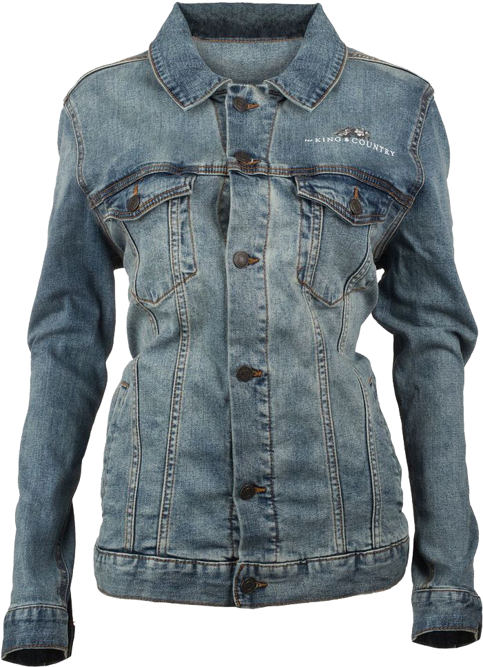 Classic Denim Jacket Front View PNG with transparent background