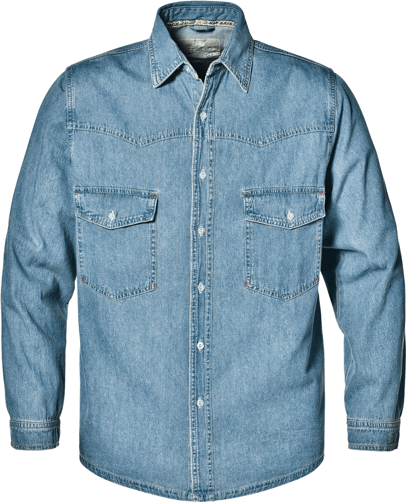 Classic Denim Shirt Product Photography PNG with transparent background