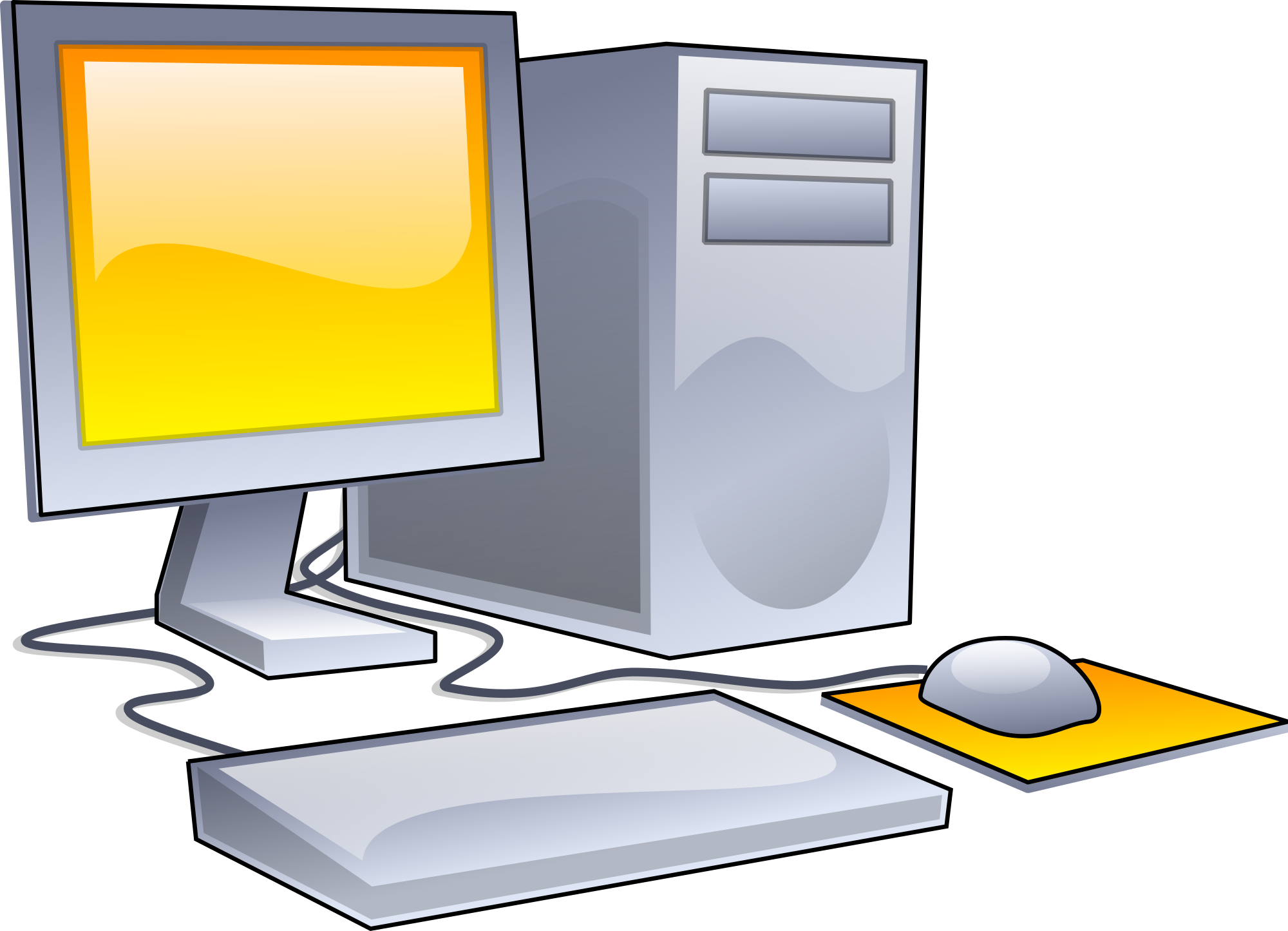Classic Desktop Setup PNG with transparent background