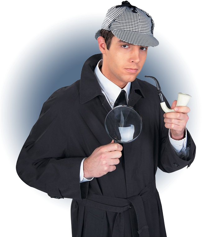 Classic Detectivewith Magnifying Glassand Pipe