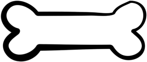 Classic Dog Bone Outline PNG with transparent background