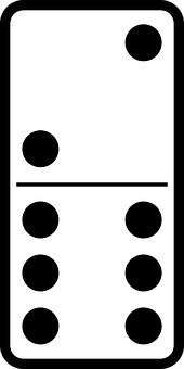 Classic Domino Tile Three Six PNG with transparent background